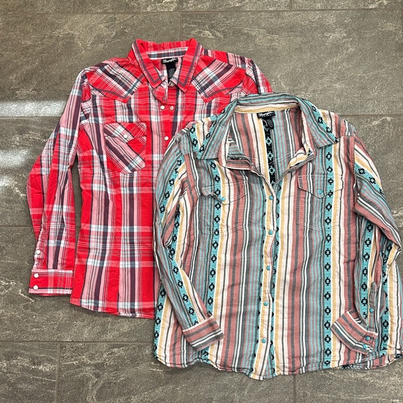 Wrangler Retro Western Button-Down Shirt Bundle (2pc) XL - Picture 1 of 5